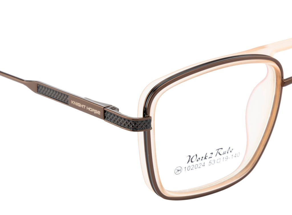 Double-Bar Brown And Beige Metal Frame For A Modern And Elegant Look