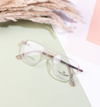 Matte Brown Eyewear Frame - Modern Double Bar Design | Spring Hinges| Stylish Transparent Accents