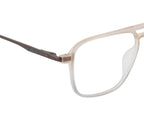 Matte Brown Eyewear Frame - Modern Double Bar Design | Spring Hinges| Stylish Transparent Accents