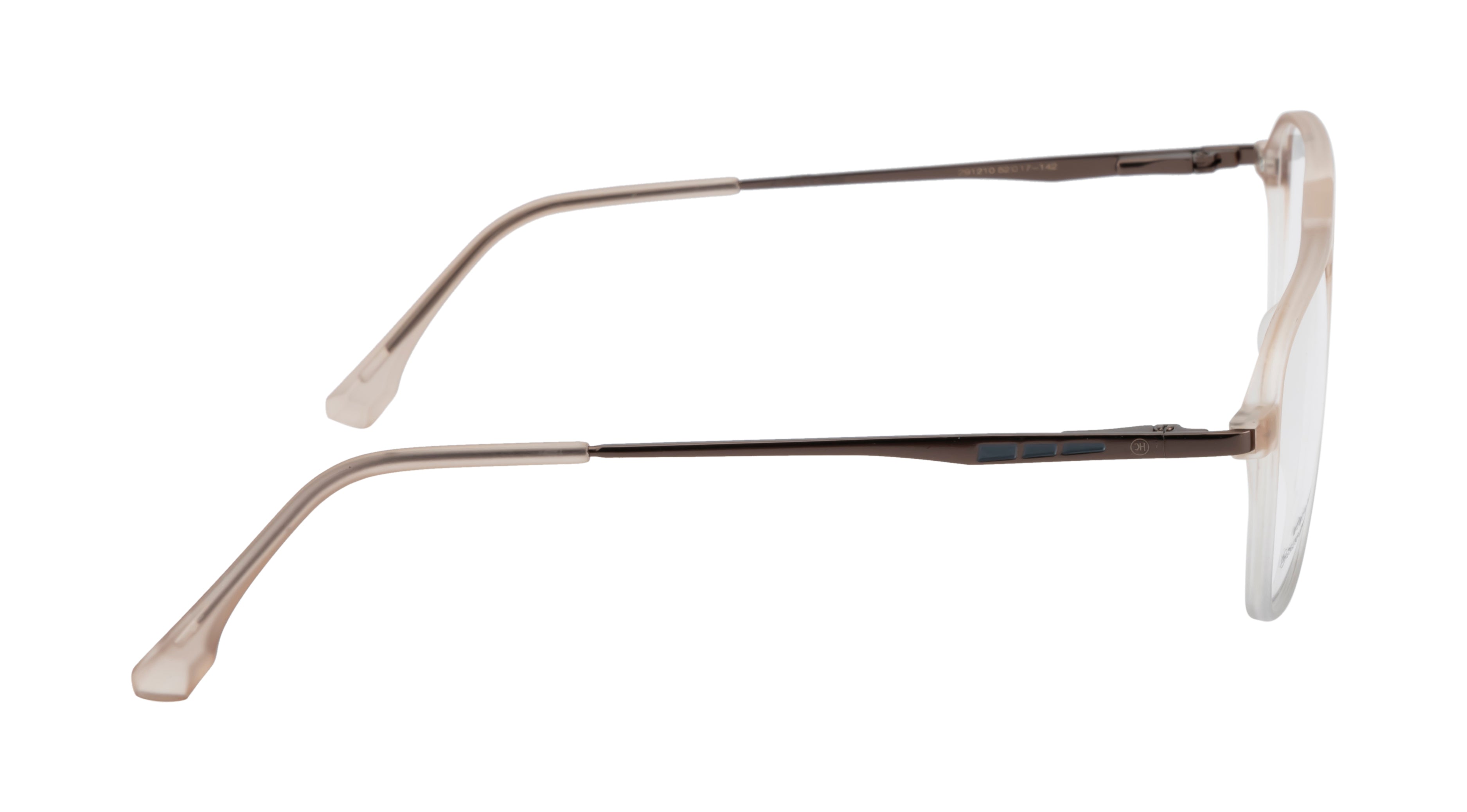 Matte Brown Eyewear Frame - Modern Double Bar Design | Spring Hinges| Stylish Transparent Accents