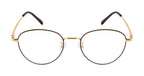 Round Metal Eyewear Frame In Gold & Brown