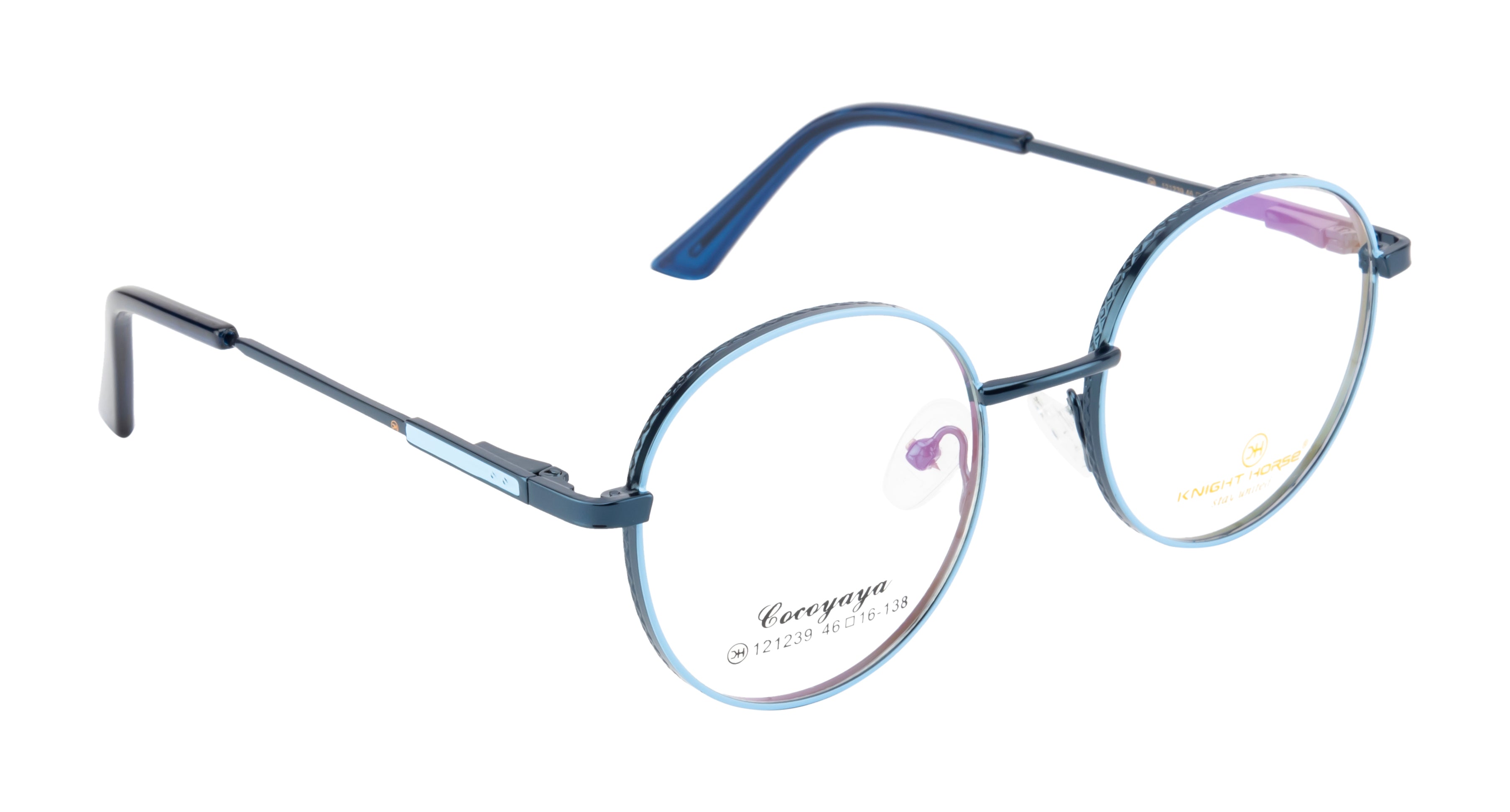 Blueradiance Elegance: Fancy Round Metal Eyewear