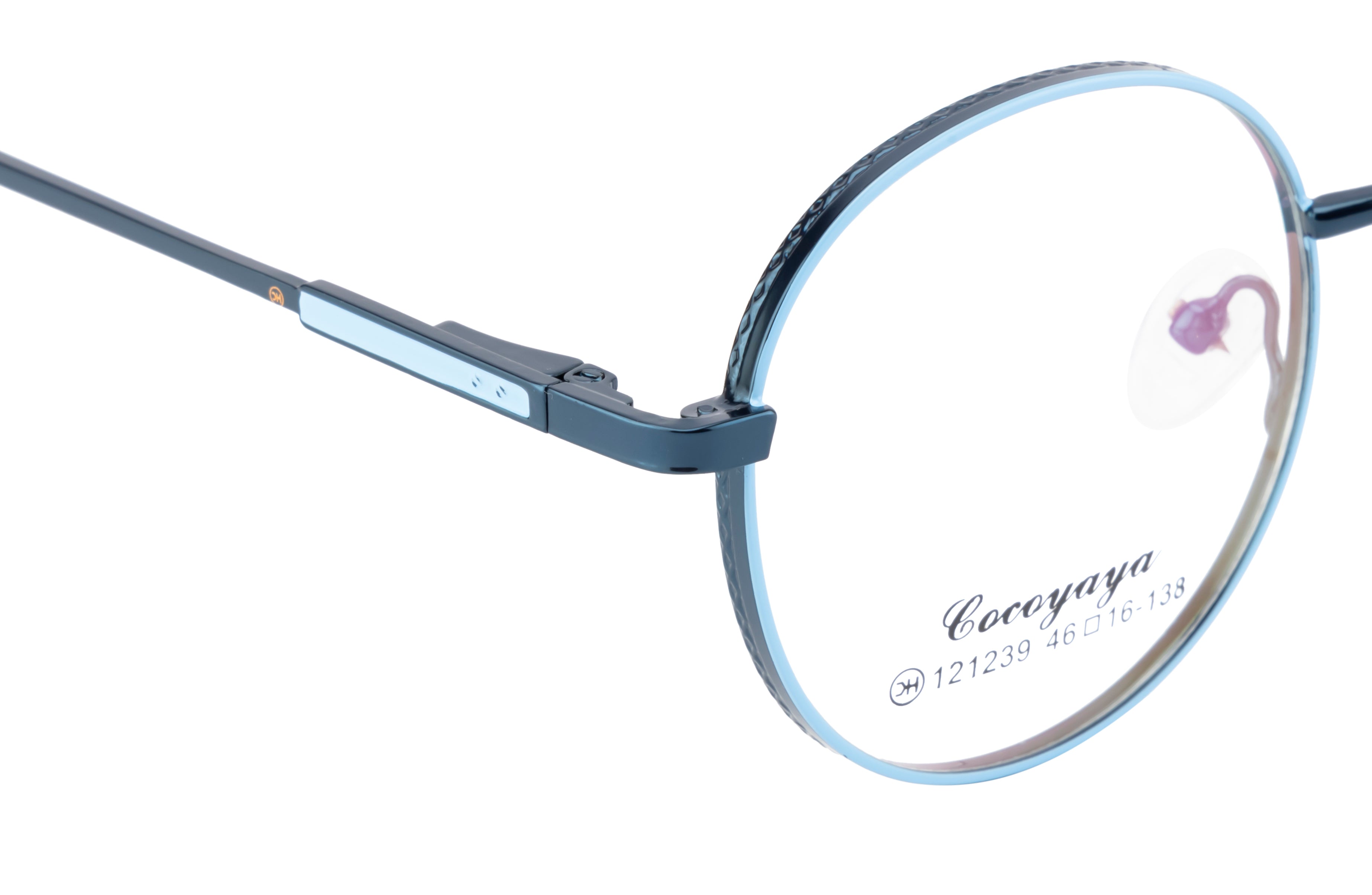 Blueradiance Elegance: Fancy Round Metal Eyewear