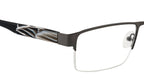 Knight Horse Supra Black Metal Eyeglass Frame with Acetate Sides