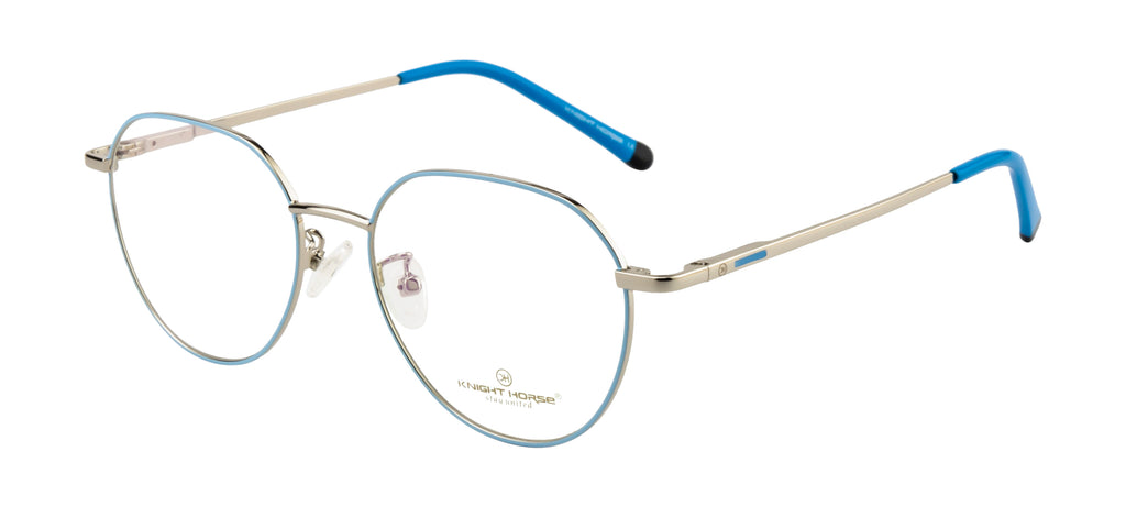 Premium Blue-Silver Eyewear With Dynamic Spring Hinge