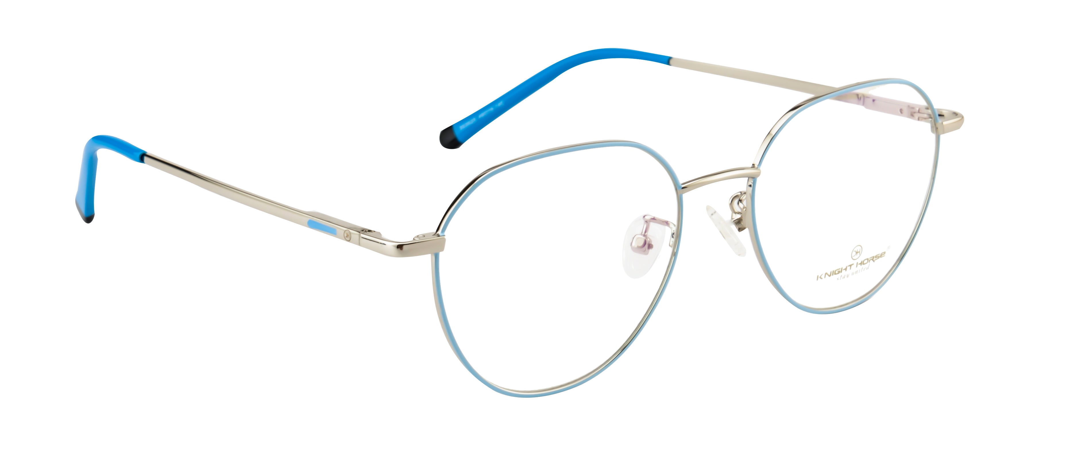 Premium Blue-Silver Eyewear With Dynamic Spring Hinge
