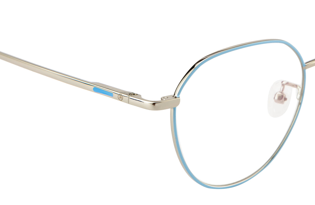 Premium Blue-Silver Eyewear With Dynamic Spring Hinge