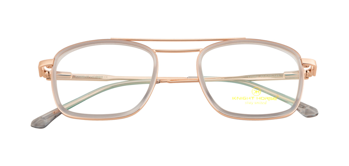 RoseGold Squar Eyewear with Double Bar and SpringRoseGold Squar Eyewear with Double Bar and Spring