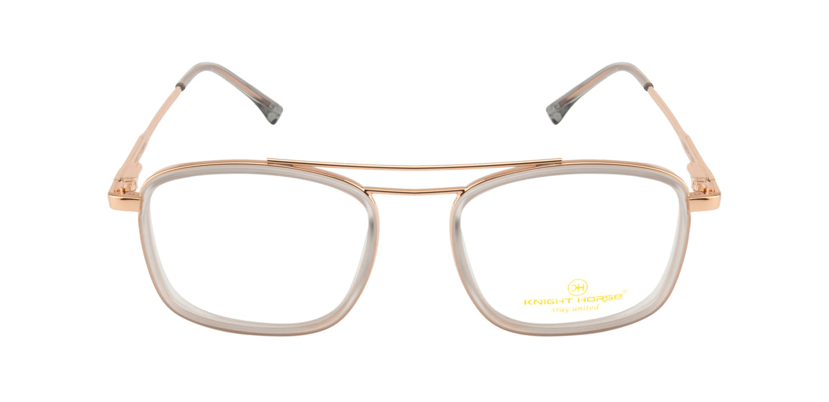 RoseGold Squar Eyewear with Double Bar and SpringRoseGold Squar Eyewear with Double Bar and Spring