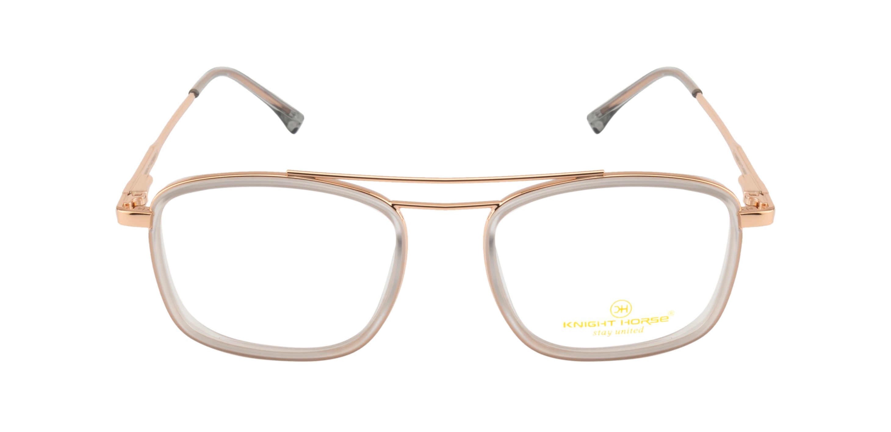 RoseGold Squar Eyewear with Double Bar and SpringRoseGold Squar Eyewear with Double Bar and Spring