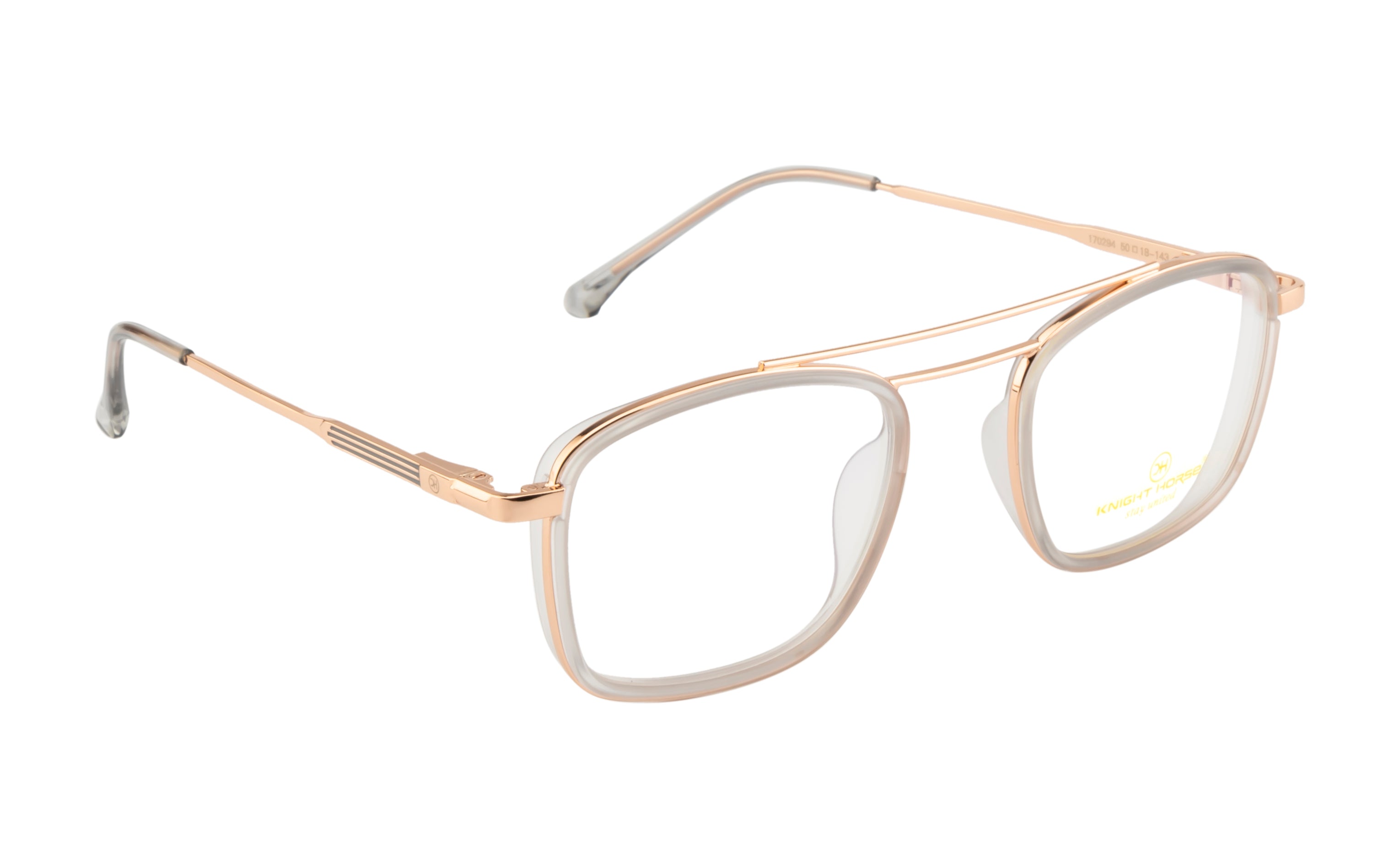 RoseGold Squar Eyewear with Double Bar and SpringRoseGold Squar Eyewear with Double Bar and Spring
