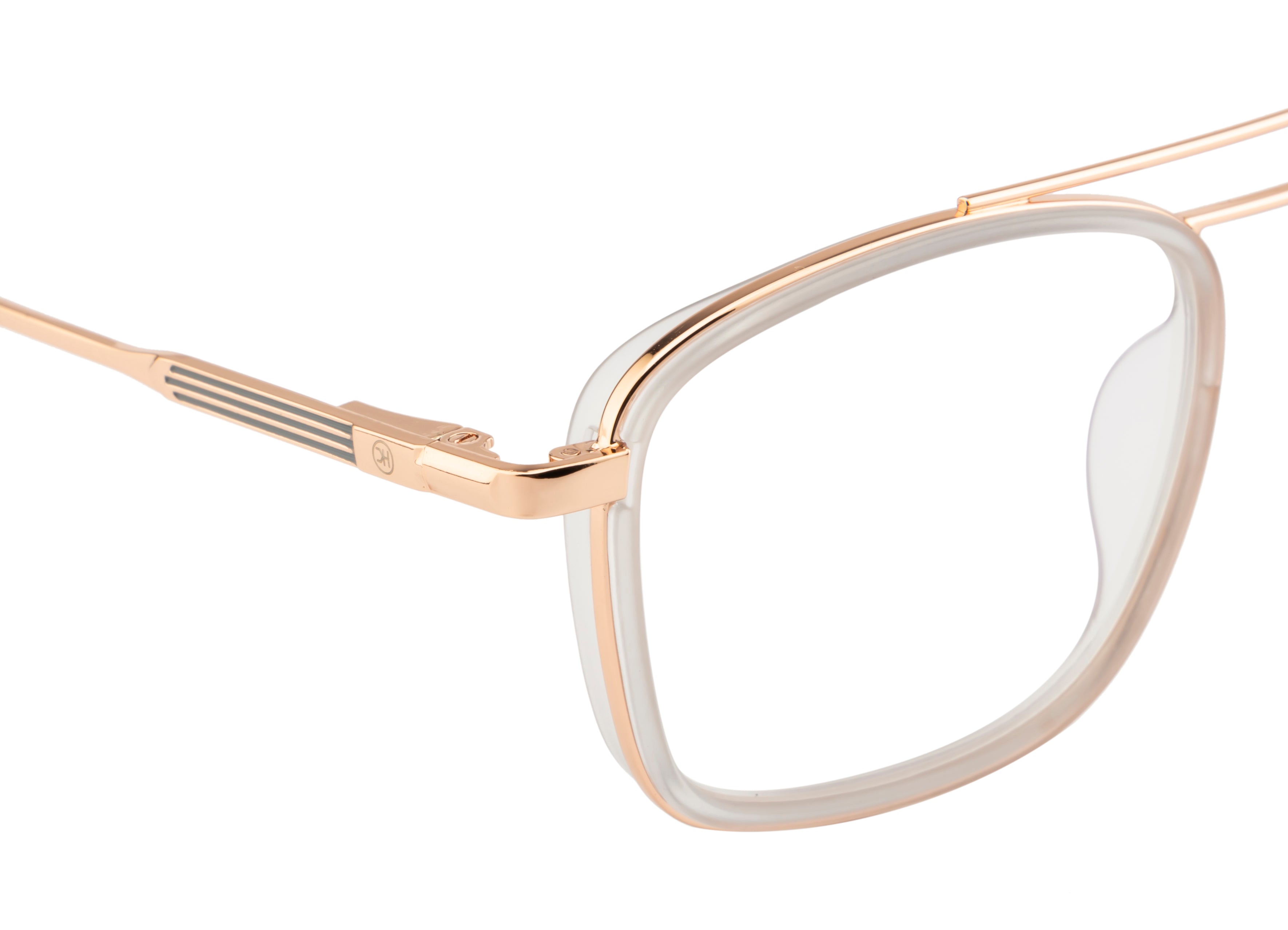 RoseGold Squar Eyewear with Double Bar and SpringRoseGold Squar Eyewear with Double Bar and Spring